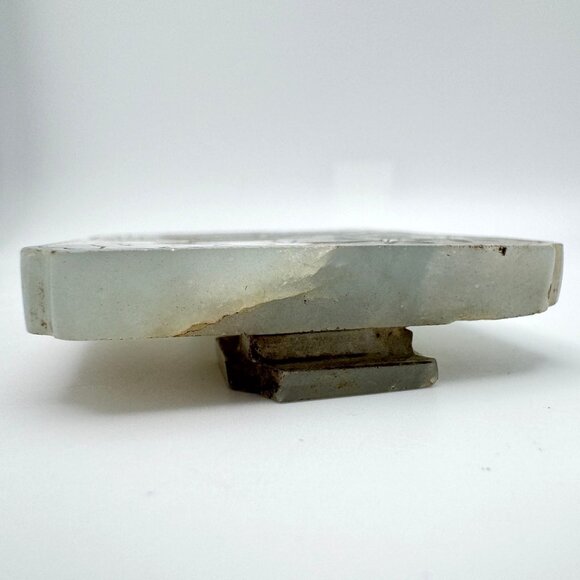 Hand-Carved Jade Scenic Landscape Design Rectangular Antique Plaque - Picture 9 of 11